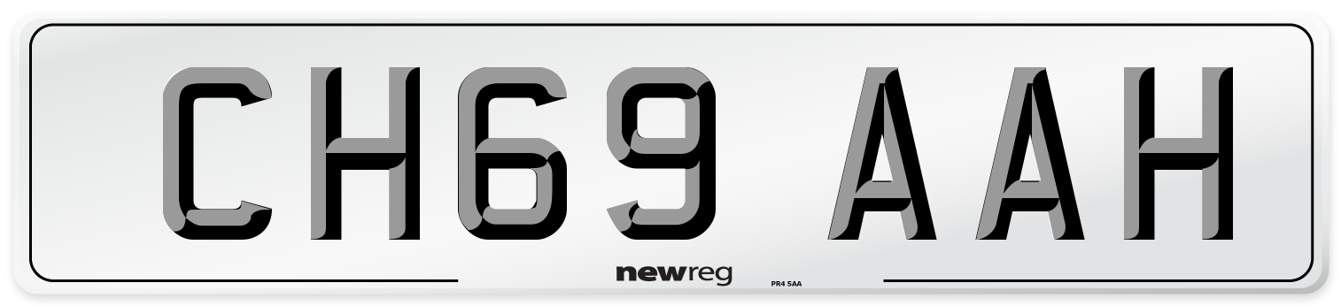 CH69 AAH Front Number Plate
