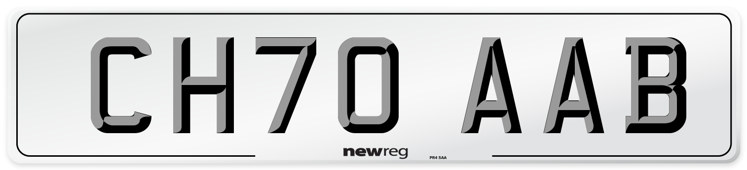 CH70 AAB Front Number Plate