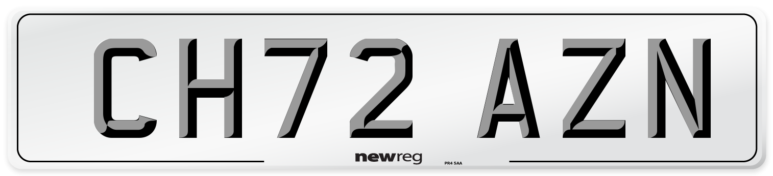 CH72 AZN Front Number Plate
