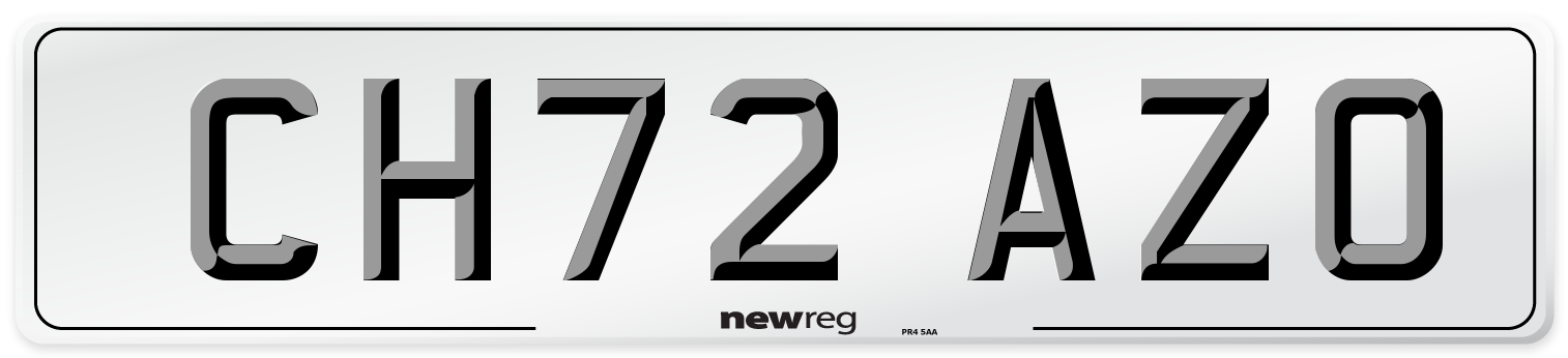 CH72 AZO Front Number Plate