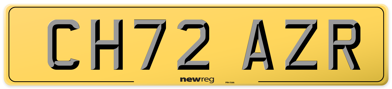 CH72 AZR Rear Number Plate