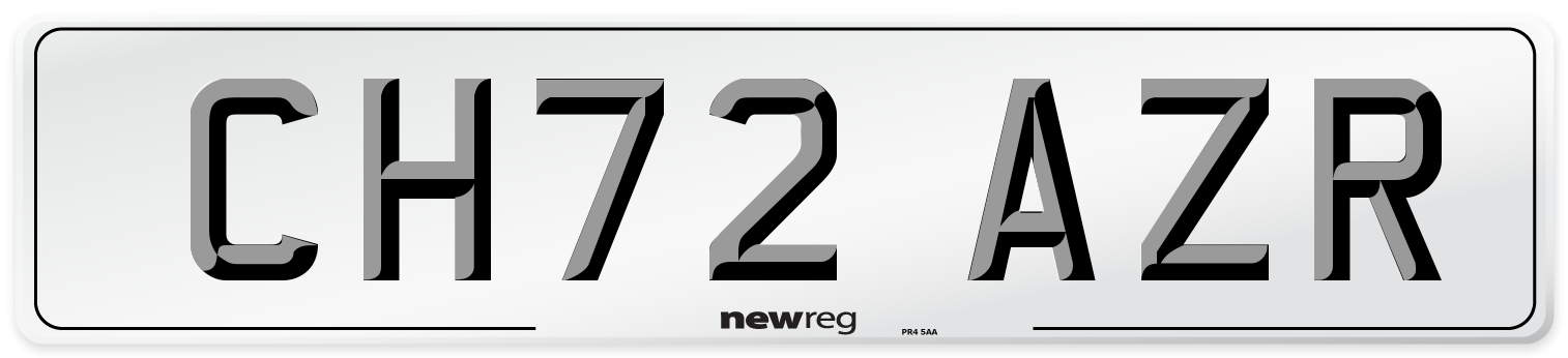 CH72 AZR Front Number Plate