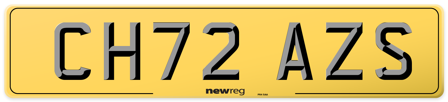 CH72 AZS Rear Number Plate