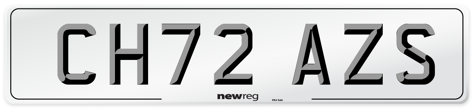 CH72 AZS Front Number Plate