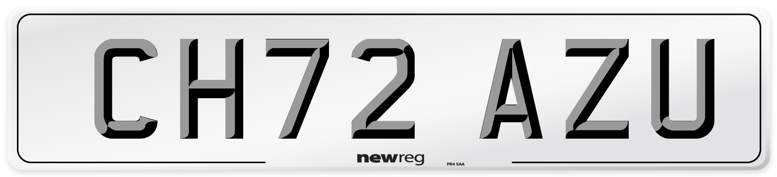 CH72 AZU Front Number Plate