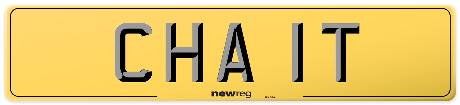 CHA 1T Rear Number Plate