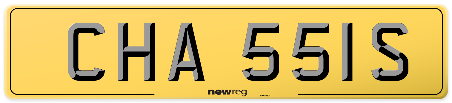 CHA 551S Rear Number Plate
