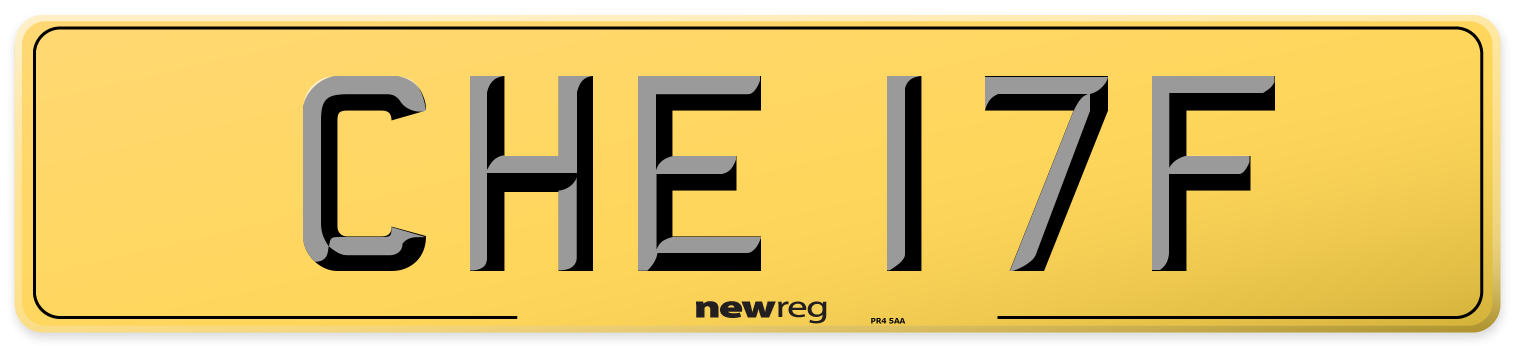 CHE 17F Rear Number Plate