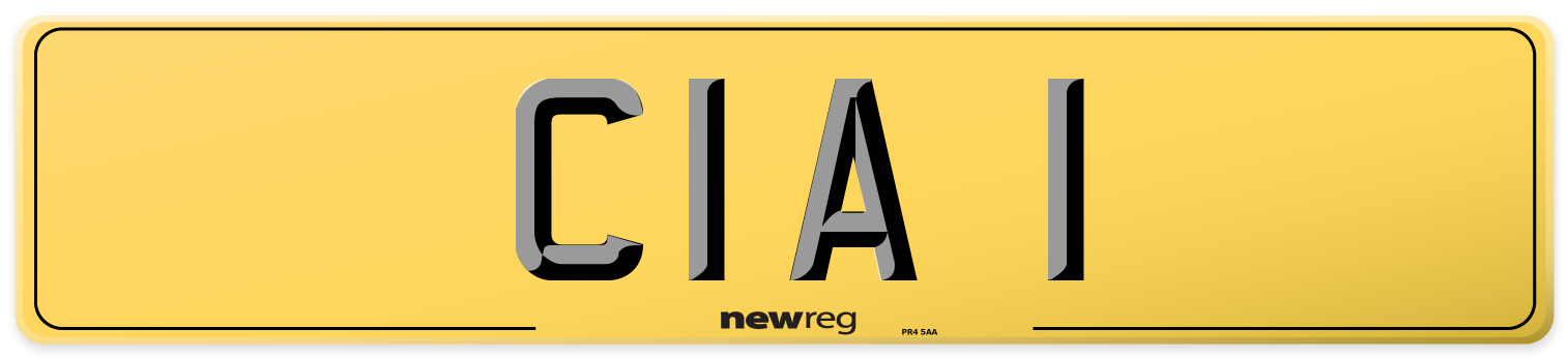 CIA 1 Rear Number Plate