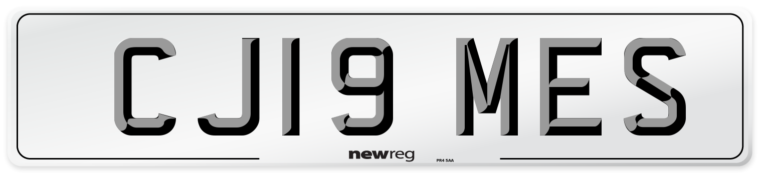 CJ19 MES Front Number Plate