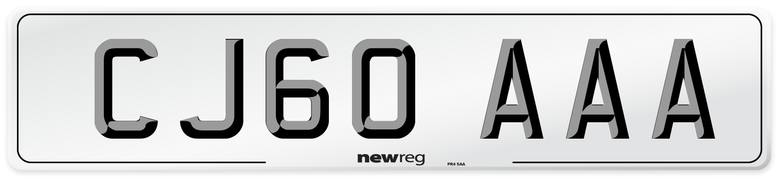 CJ60 AAA Front Number Plate