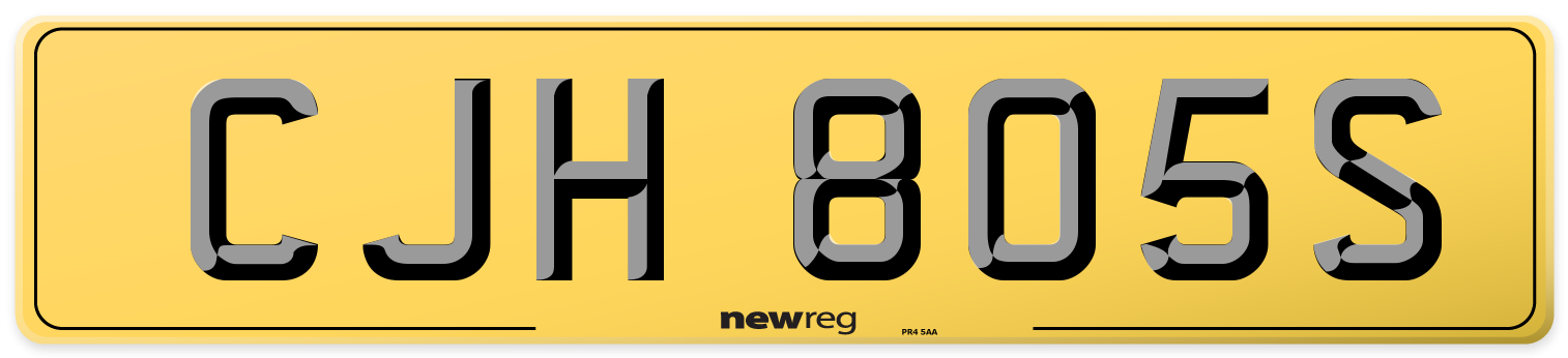 CJH 805S Rear Number Plate