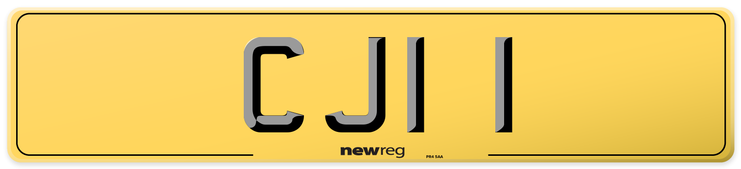 CJI 1 Rear Number Plate