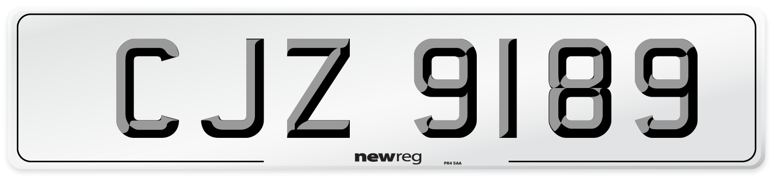 CJZ 9189 Front Number Plate