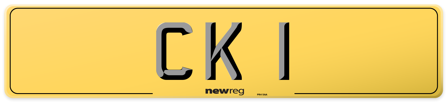 CK 1 Rear Number Plate