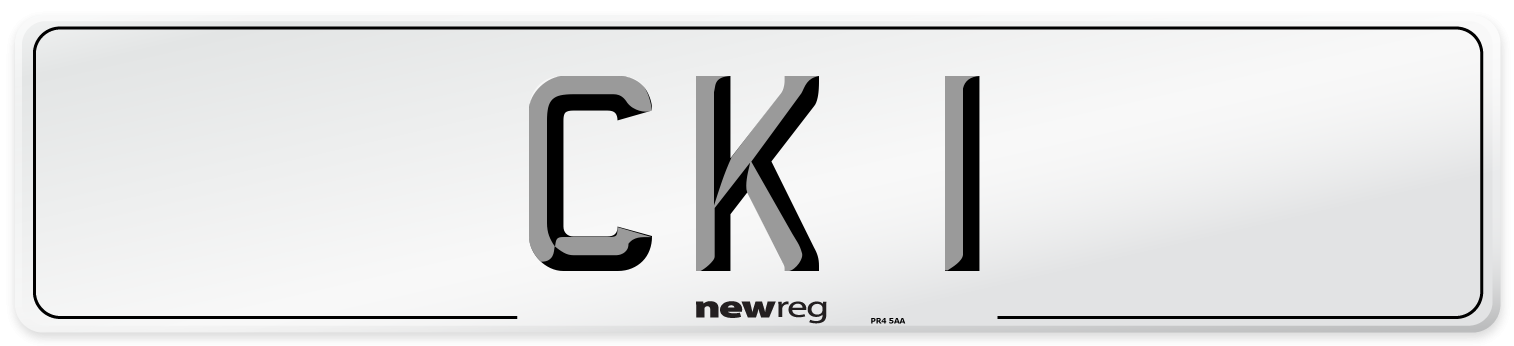 CK 1 Front Number Plate