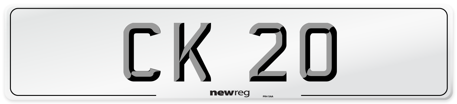 CK 20 Front Number Plate