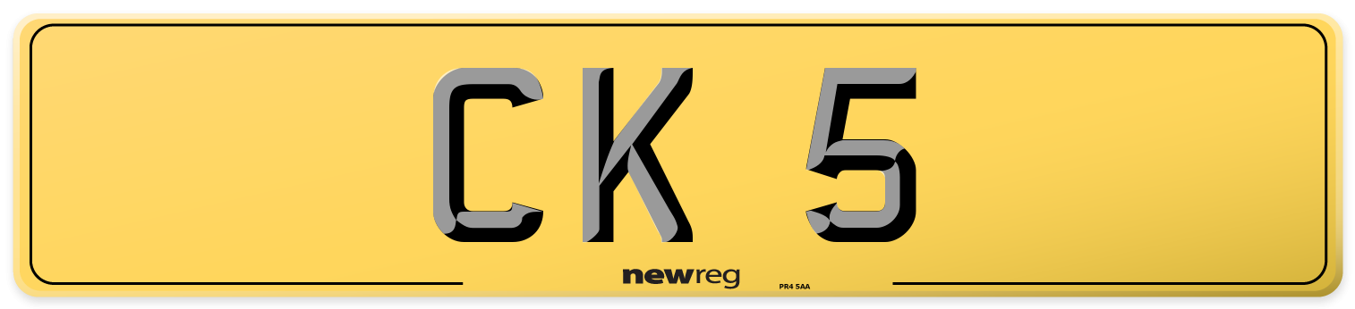 CK 5 Rear Number Plate