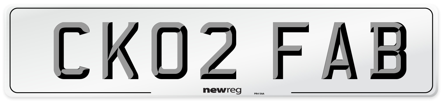 CK02 FAB Front Number Plate