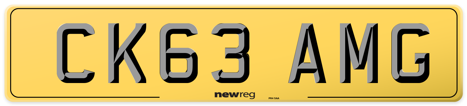CK63 AMG Rear Number Plate
