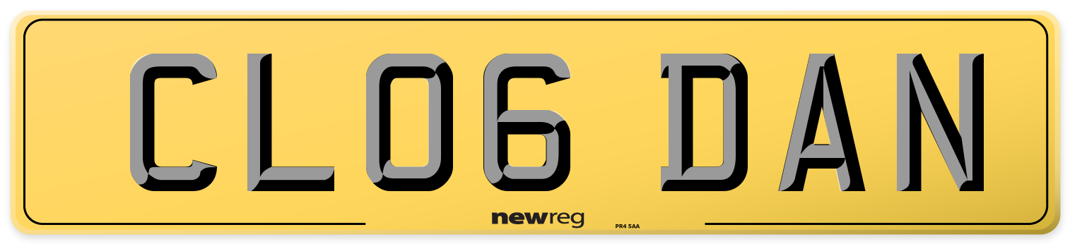 CL06 DAN Rear Number Plate