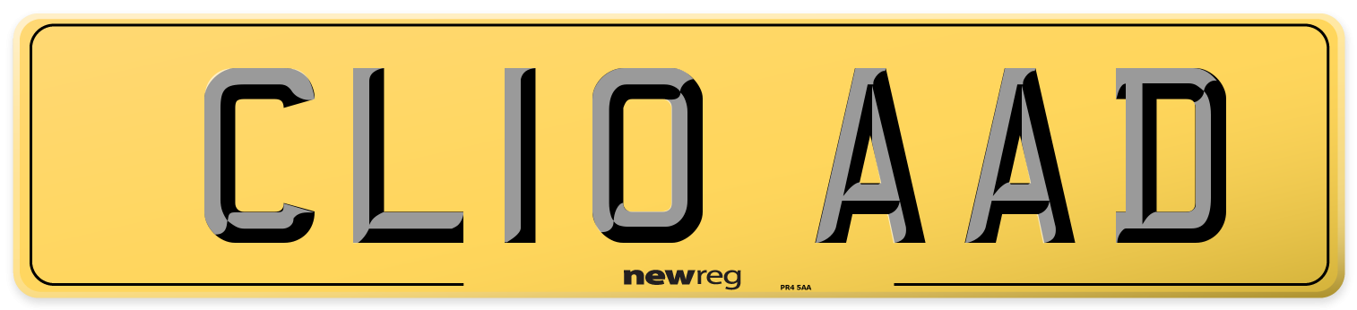 CL10 AAD Rear Number Plate