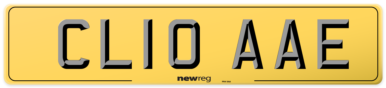 CL10 AAE Rear Number Plate