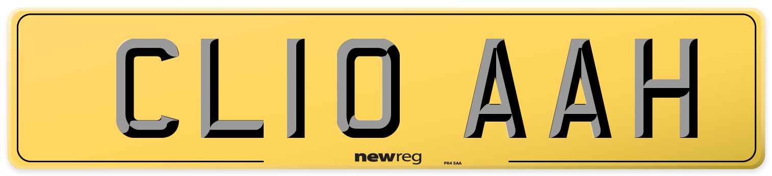 CL10 AAH Rear Number Plate