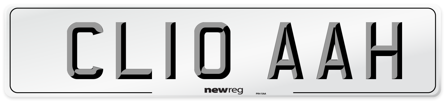 CL10 AAH Front Number Plate