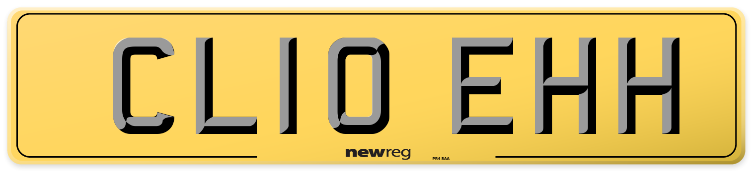 CL10 EHH Rear Number Plate