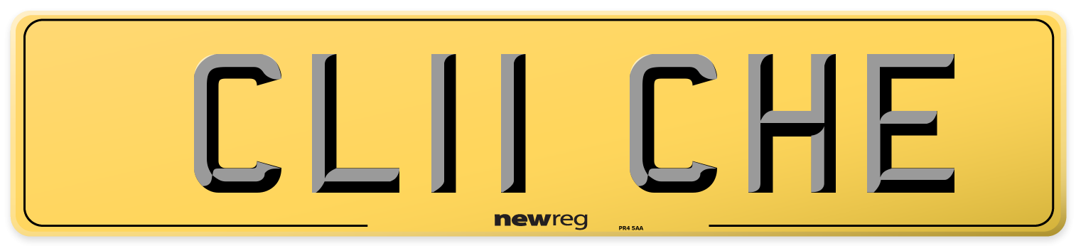 CL11 CHE Rear Number Plate