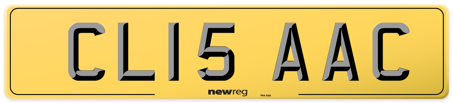 CL15 AAC Rear Number Plate