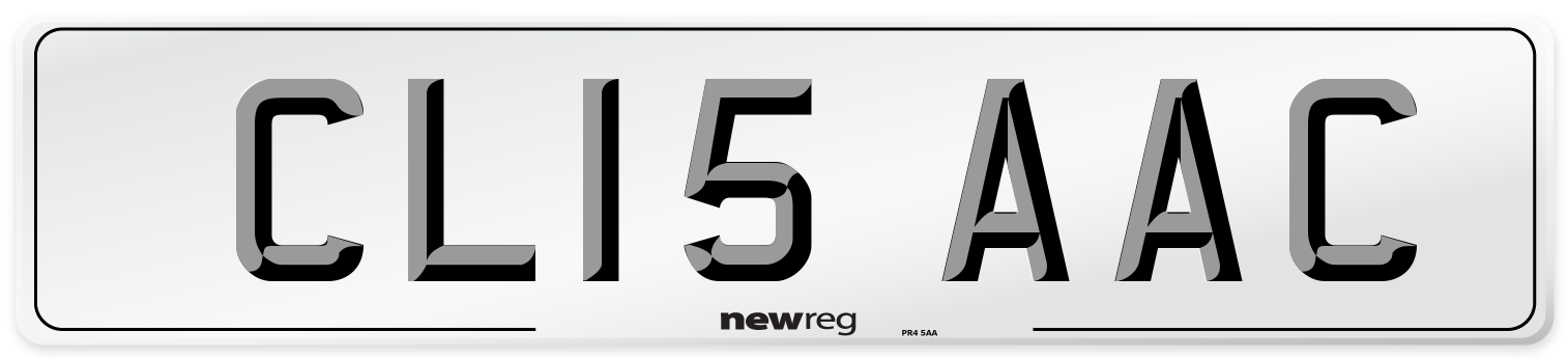 CL15 AAC Front Number Plate