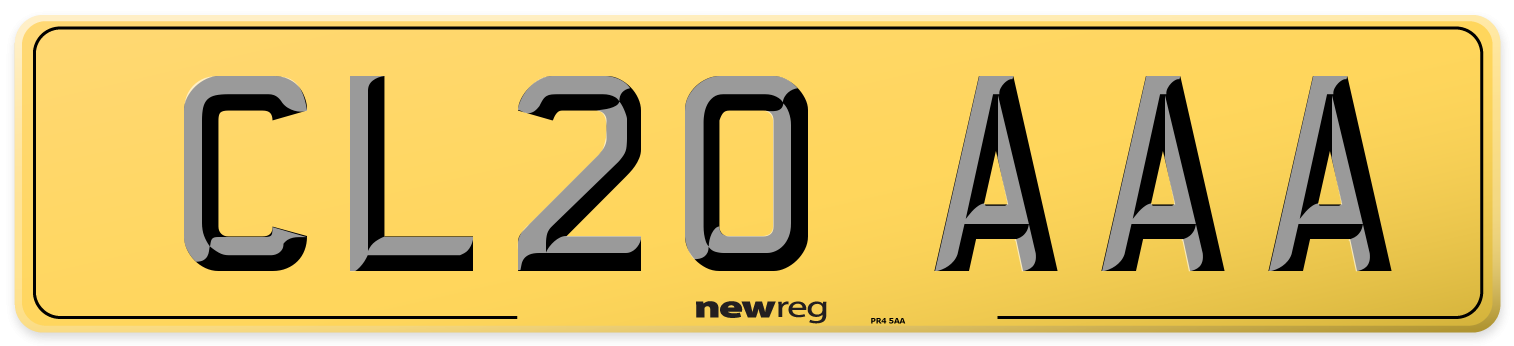 CL20 AAA Rear Number Plate