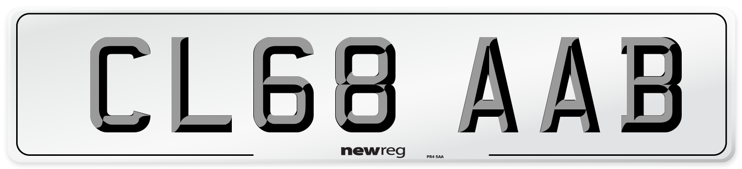 CL68 AAB Front Number Plate