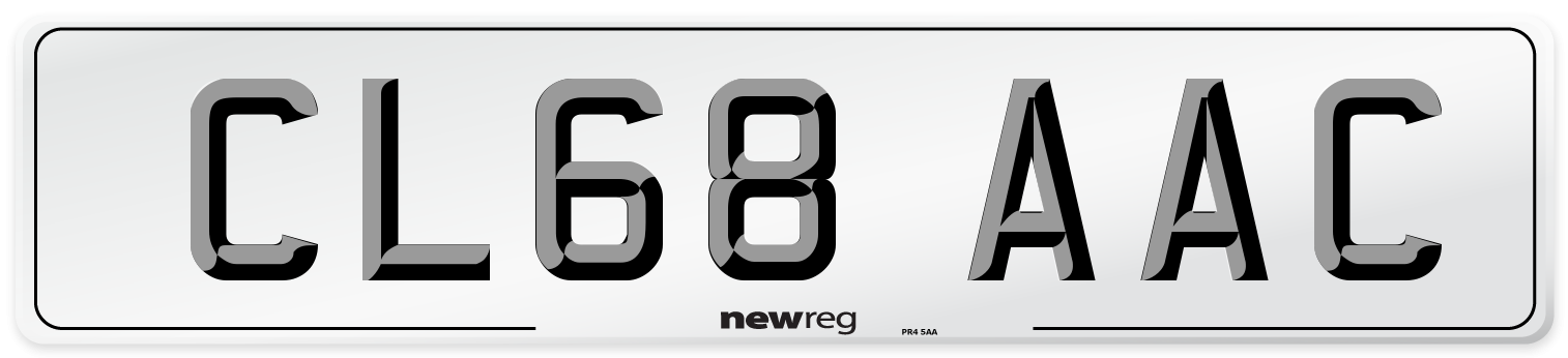 CL68 AAC Front Number Plate