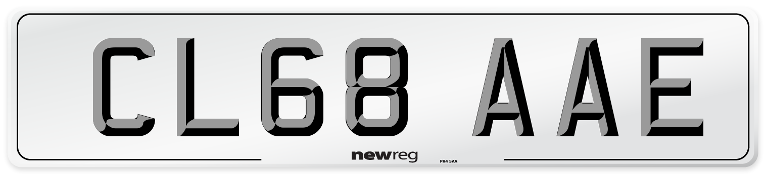CL68 AAE Front Number Plate