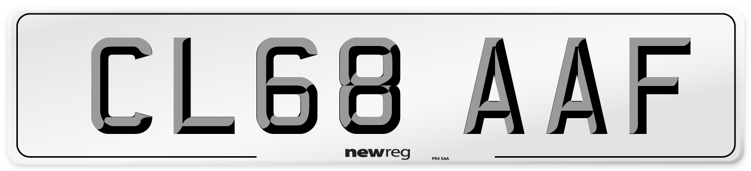 CL68 AAF Front Number Plate