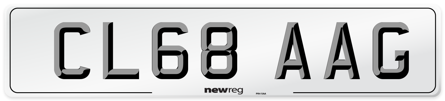 CL68 AAG Front Number Plate