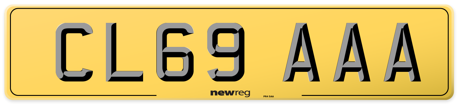 CL69 AAA Rear Number Plate