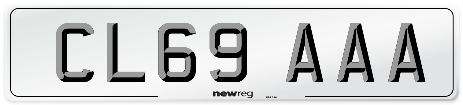 CL69 AAA Front Number Plate