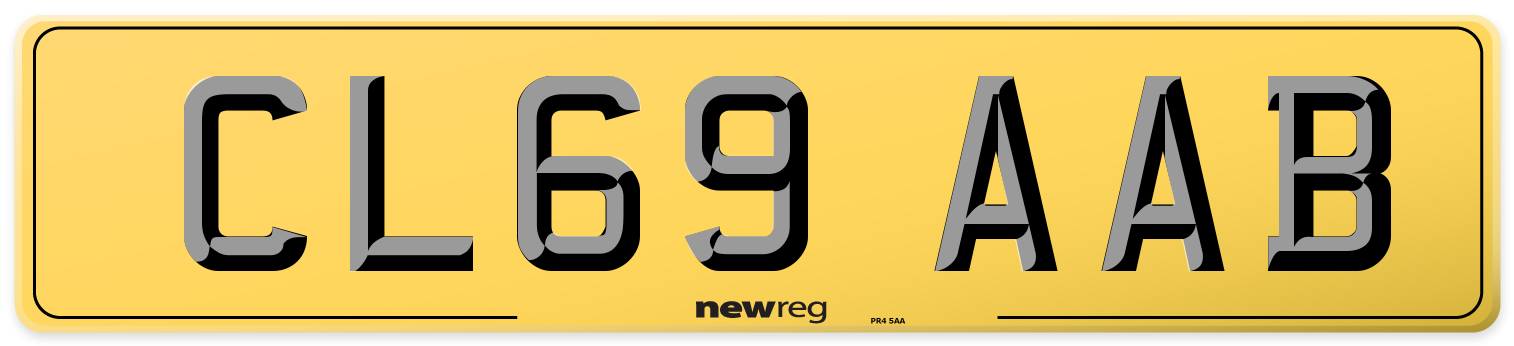 CL69 AAB Rear Number Plate