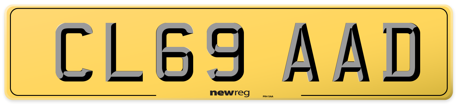 CL69 AAD Rear Number Plate