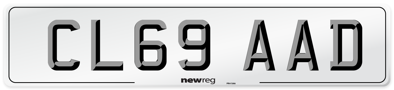 CL69 AAD Front Number Plate