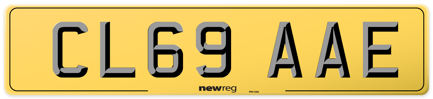 CL69 AAE Rear Number Plate