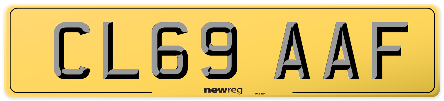 CL69 AAF Rear Number Plate