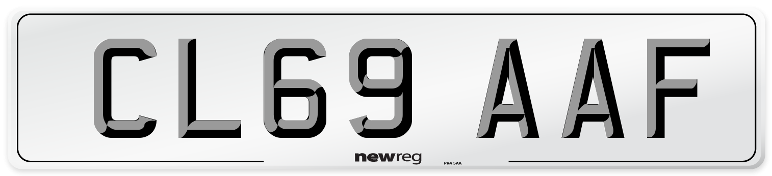 CL69 AAF Front Number Plate