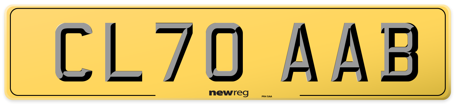 CL70 AAB Rear Number Plate