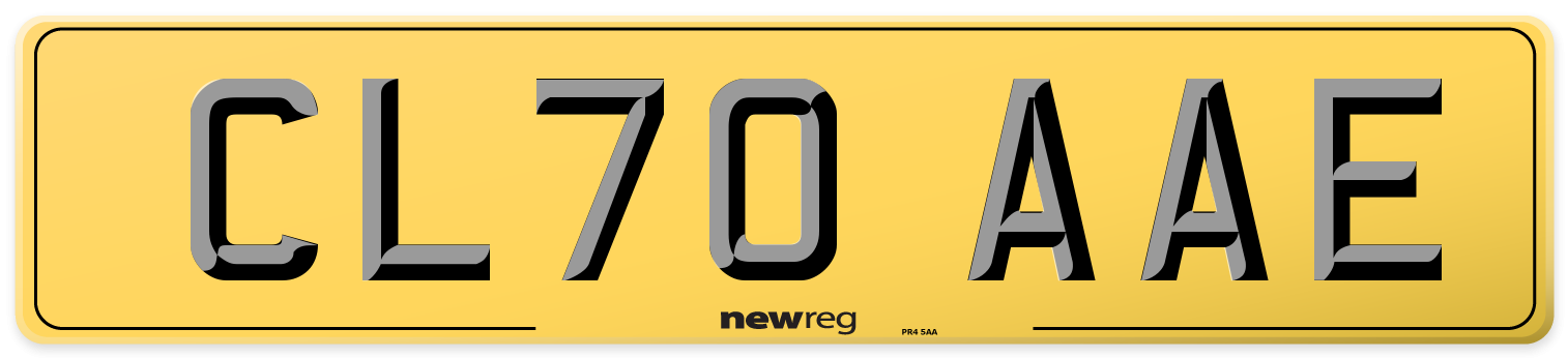 CL70 AAE Rear Number Plate