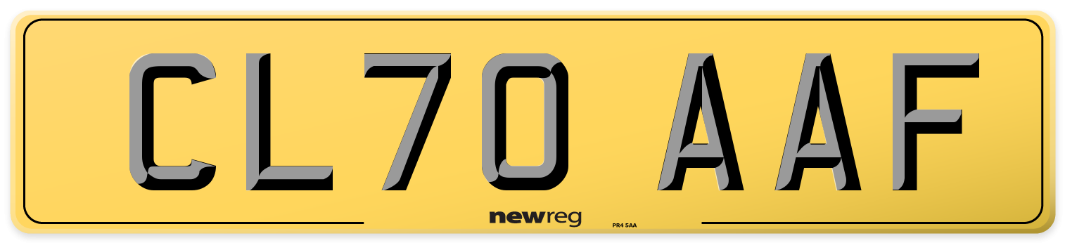 CL70 AAF Rear Number Plate